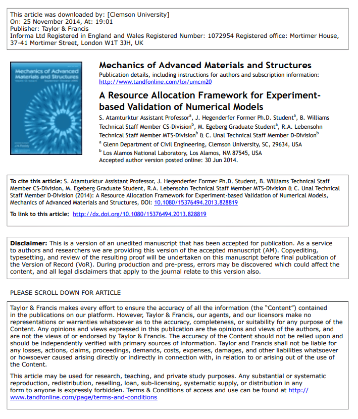 Resource allocation for experiment-based validation